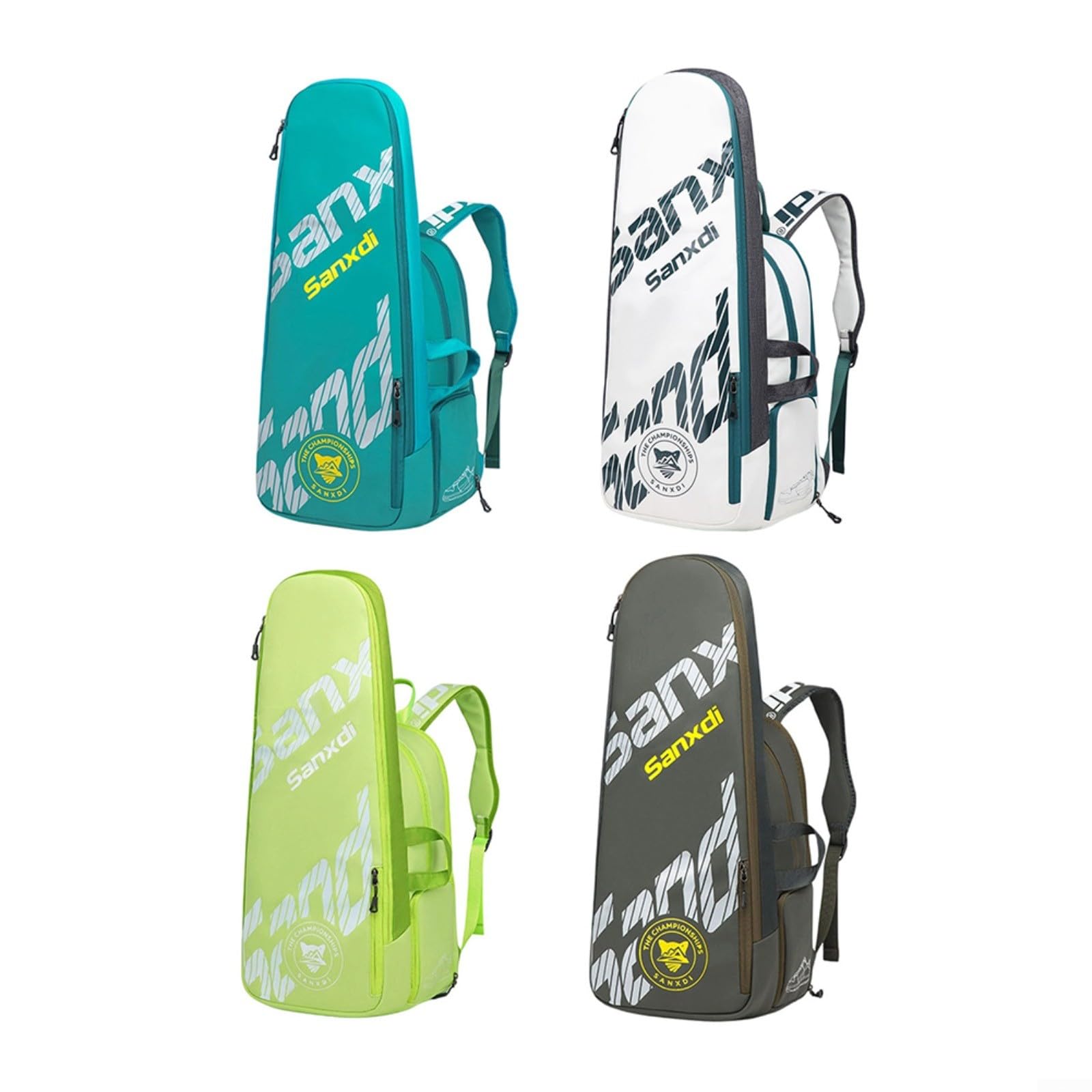 Mochila de raqueta de bádminton con compartimentos independientes para zapatos y laptop, bolsa ligera para raquetas de tenis para viajes, gimnasio y entusiastas del deporte, color blanco