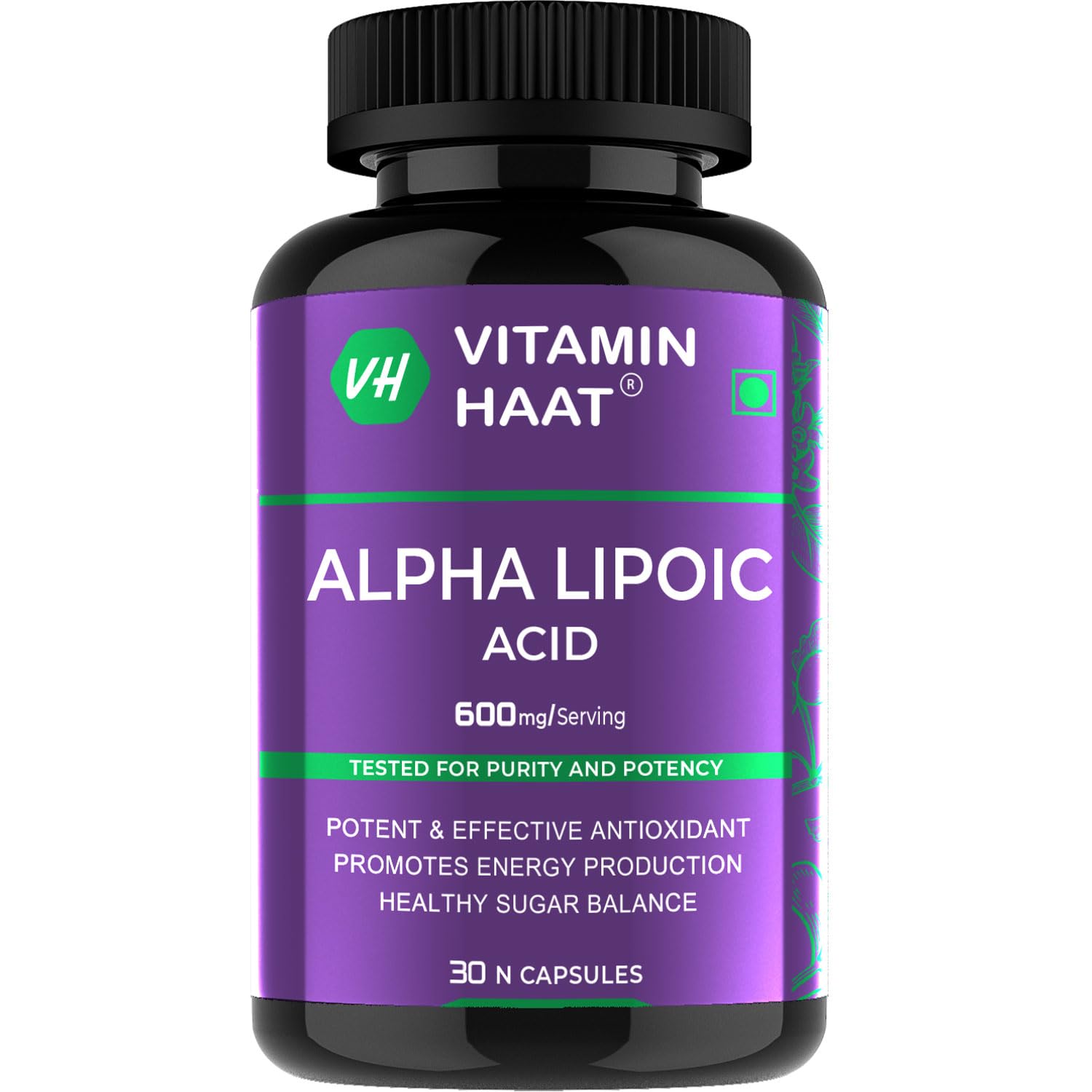 VitaminHaat Alpha Lipoic Acid 600 mg | Powerful Antioxidant for Cellular Energy & Nerve Health | Supports Skin & Glucose Metabolism (30 count (Pack of 1))