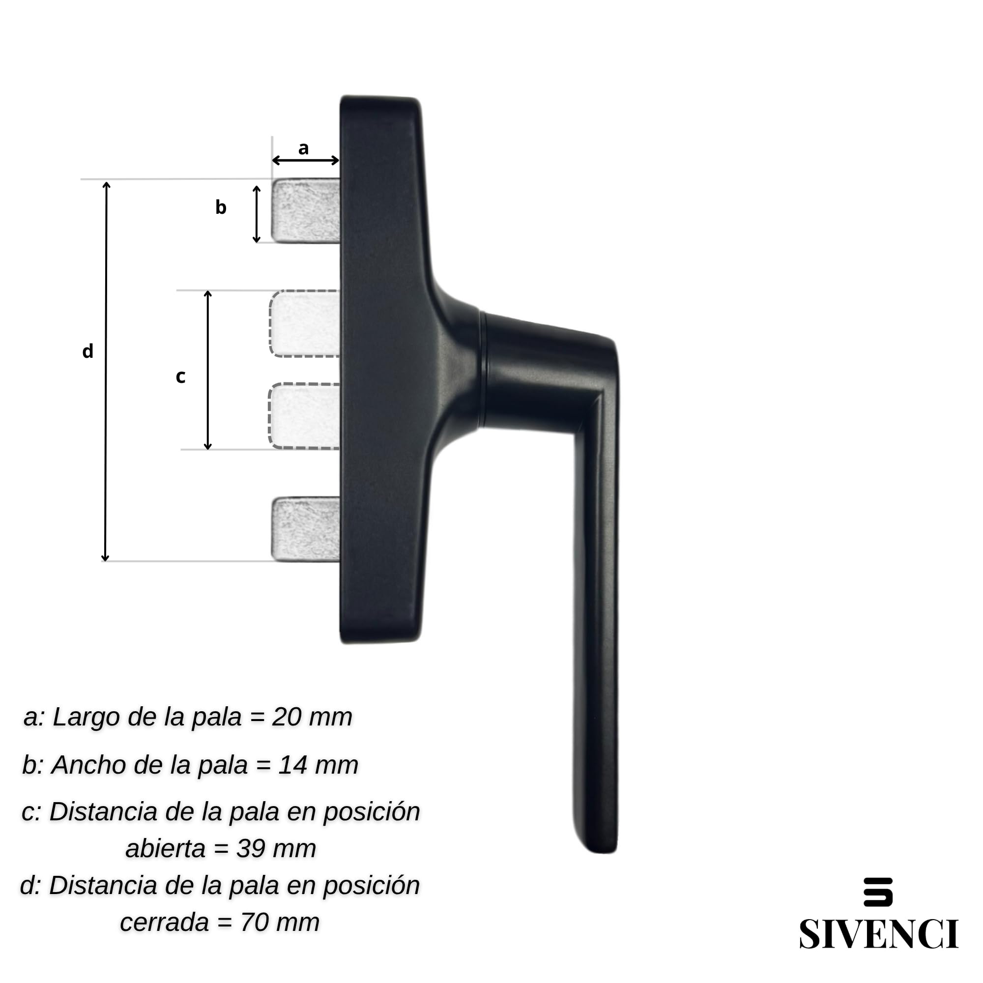 Sivenci - Practical handle, Black/White - Image 3
