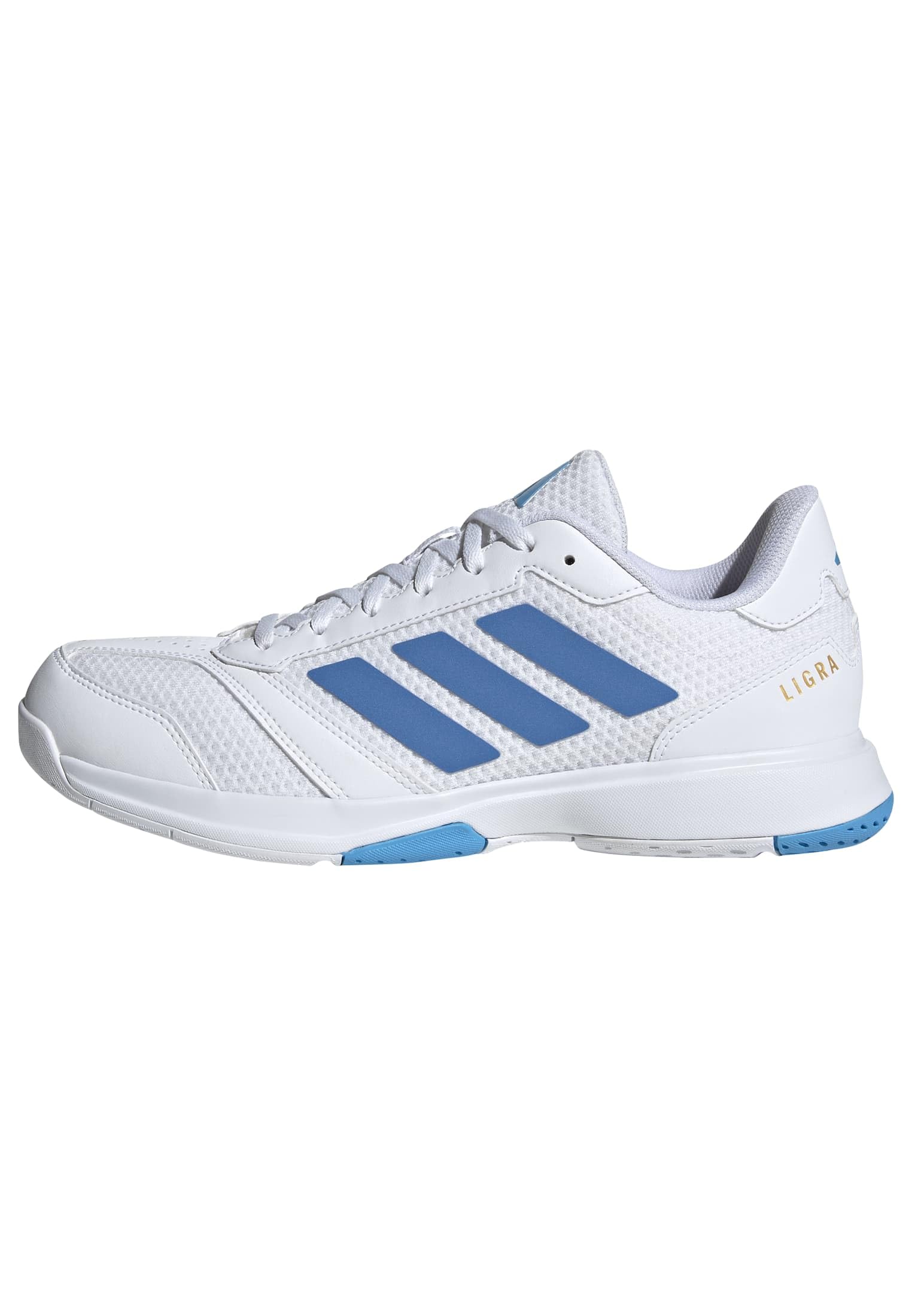 adidas Men's Ligra 8 Mens Indoor Shoes, FTWR White/ray Blue/Lucid Aquamarine, 10.5 UK