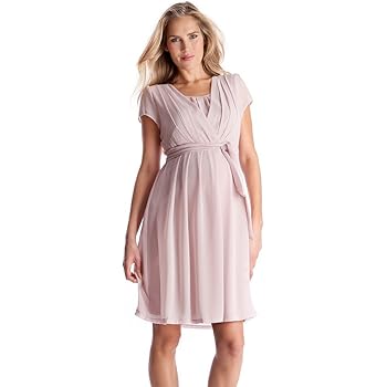 Amazon Co Jp Seraphine セラフィン マタニティワンピース Jodie プリーツマタニティ ナーシングワンピース Ukサイズ6 ブラッシュピンク 授乳対応 ベビー マタニティ