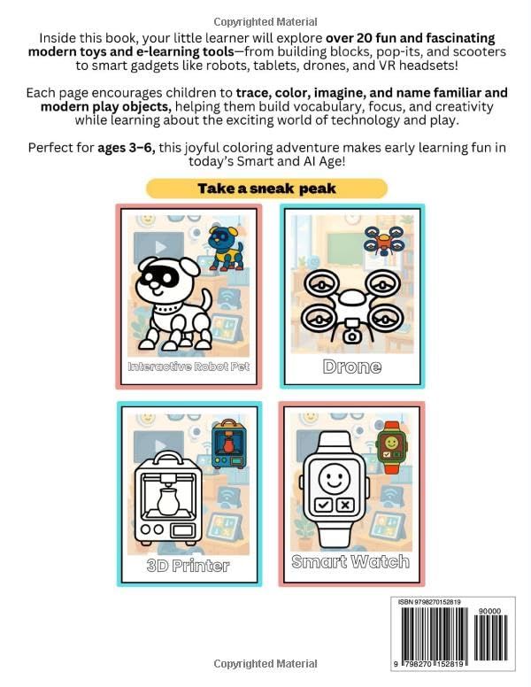 Miss Brushcious Presents, Smart Explorers Coloring Book: A Creative Coloring Adventure for Children: Over 20 kid-friendly pictures | Great for ... 3-8 years old (AI Age Coloring Book Series) image 3