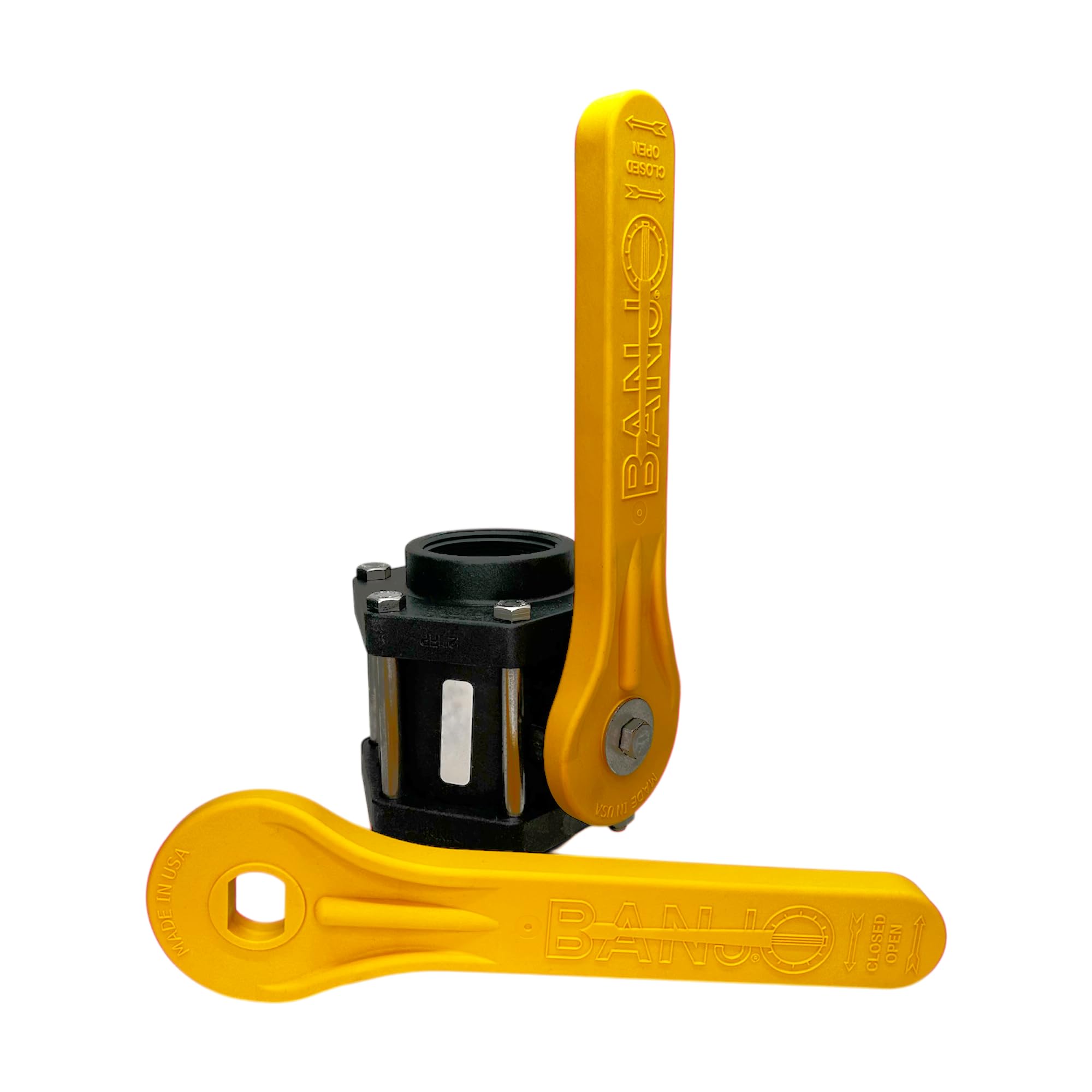 Genuine Banjo V300FP | 6 Bolt Ball Valve | Full Port | 3" Female NPT x 3" Female NPT | Opening Thru Ball: 3" | 225 PSI | Polypropylene with V25153