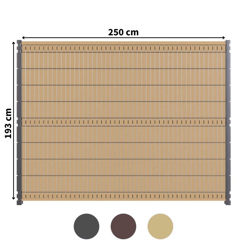DECKLINEA Kit Occultation Bois Composite - Beige - Hauteur : 193 cm - AKIDO - Lattes Pleines Résistantes - Montage Facile - Haute Resistance - 3 Couleurs Disponibles