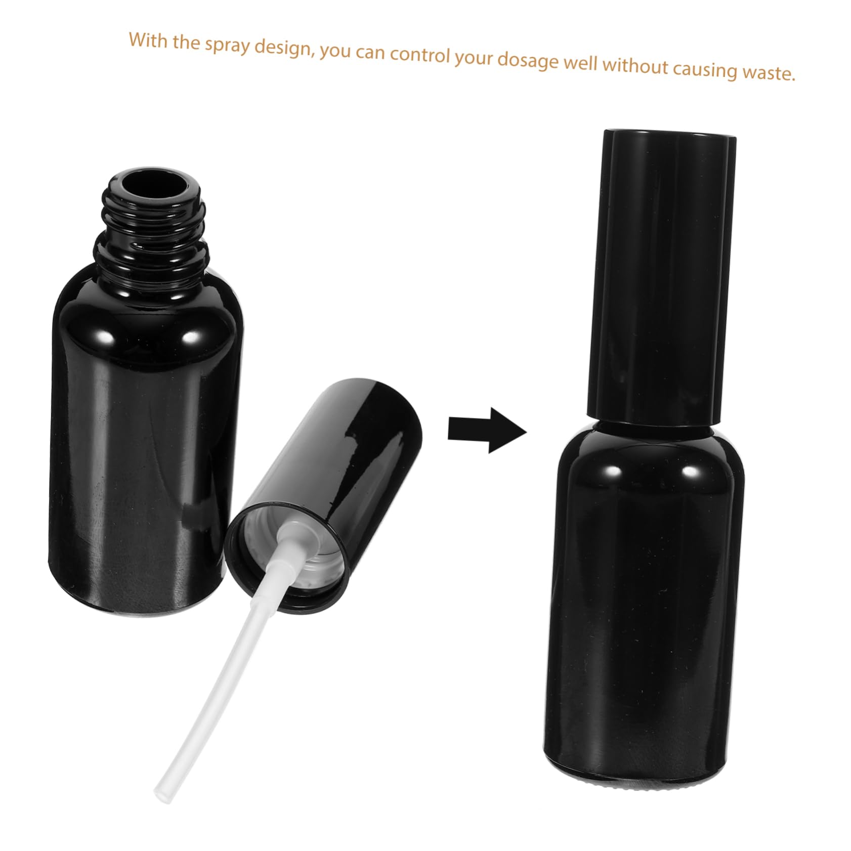 Healeved Nachfüllbare Sprühflaschen 30ml aus Glas Schwarz, 12 Stück