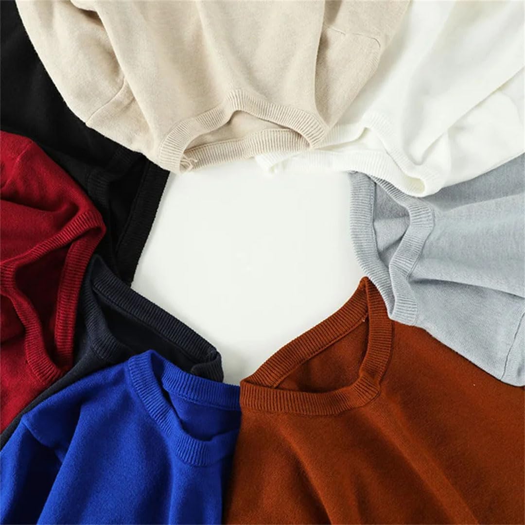 Maglioni classici da uomo con colletto rotondo pullover elegante termico a maniche lunghe maglione