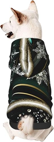 Green Snowflakes Chic 3D Dog Hoodies for Small Pets A Cozy Costume for Stylish Puppy Cosplay Delight XS