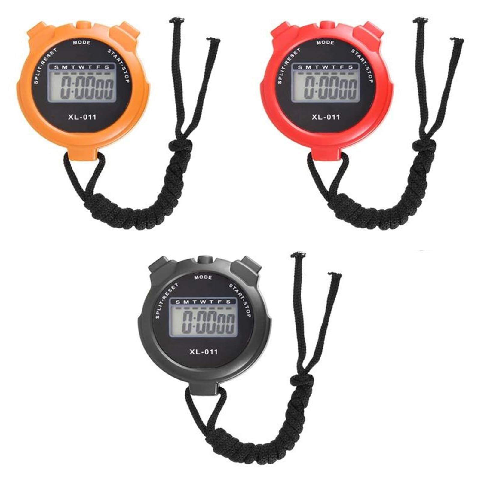 3 Pcs Digital Sports Stopwatch Timer, Multi-Function Large Display With Countdown Timer, Shockproof