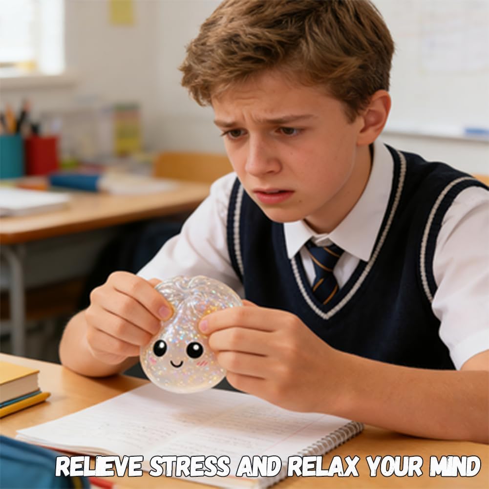 3PCS Glitter Dumpling, Dumpling Squishy Glitter, Dumplings Squishy, 2026 Latest with Emojis Dumplings (B)