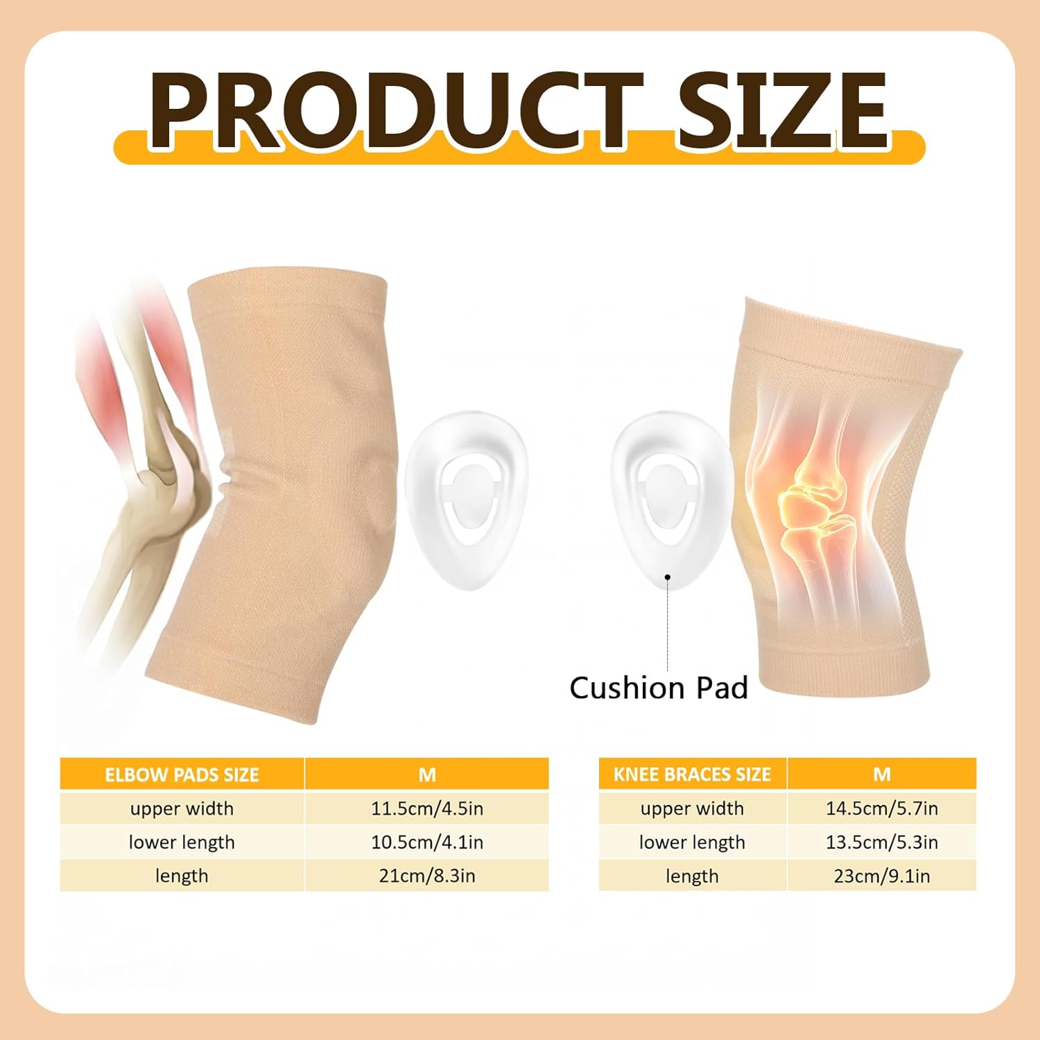 2 Pairs Figure Ice Skating Knee and Gel Elbow Pads Set, Dance Knee Elbow Pads Cushion and Support Cap for Youth Dancing Figure Skating Gymnastic Youth and Adult Women Men
