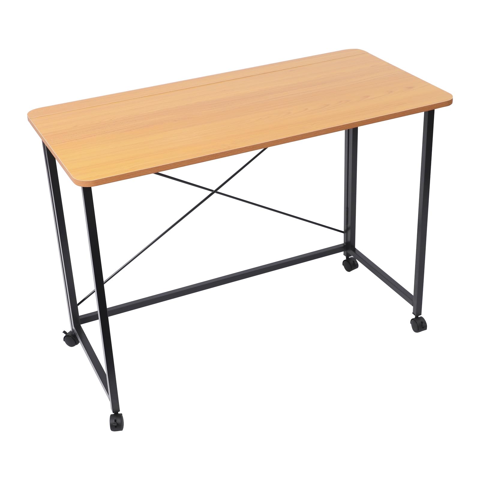 Table pliante fine de 100 cm avec freins JIDIJINGH gain de place pour bureau à domicile