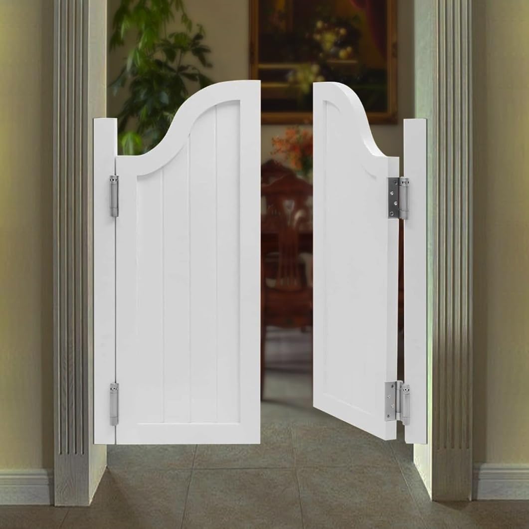 Solid Wood Double Swing Café Doors - 180° Hinged Saloon Style for Bar, Kitchen, Porch - Dark Blue 36"x36" (W90xH90cm) - Durable & Elegant Entry Solution