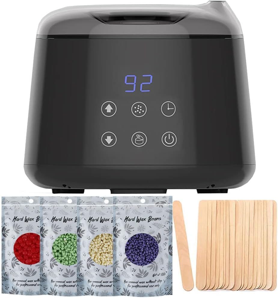 DMG Wax Warmer Kit for Hair Removal - Professional Machine - Removes All Hair Types From Legs Face Armpit Bikini Brazilian(B)