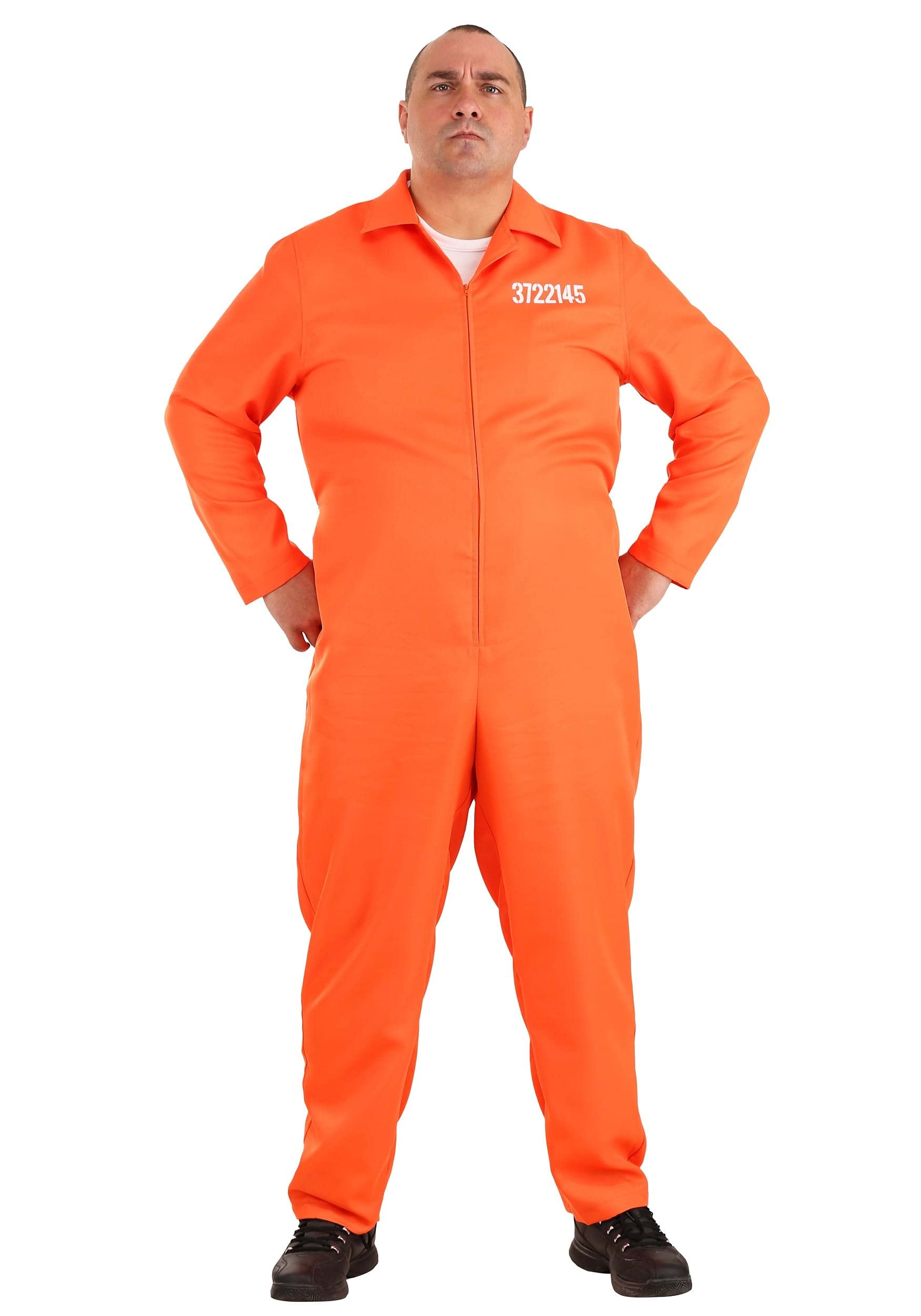 Fun Costumes Men's Orange Plus Size Prison Jumpsuit 5X