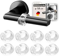 Transparent PVC Silicone Door Stoppers, 8PCS, Diameter 18 mm | Flexible, Door Protector, for Door and Window Handles, Protect Walls, Doors, Windows, Furniture