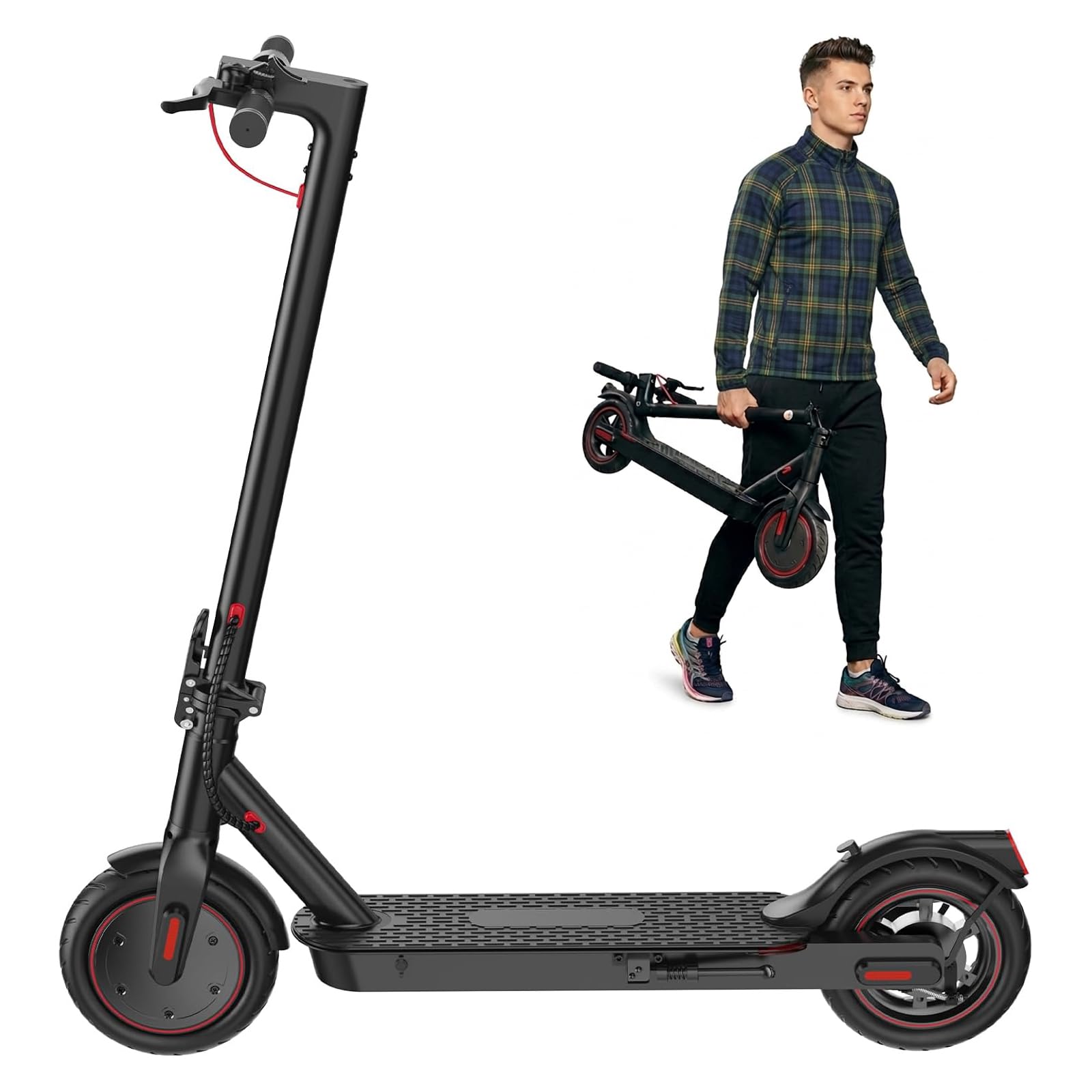 8.5" Electric Scooter, Max Range 30km Electric Scooters for Adult, 25KM/H Max Speed, Foldable Lightweight E Scooter with Cruise Control, Double Braking System