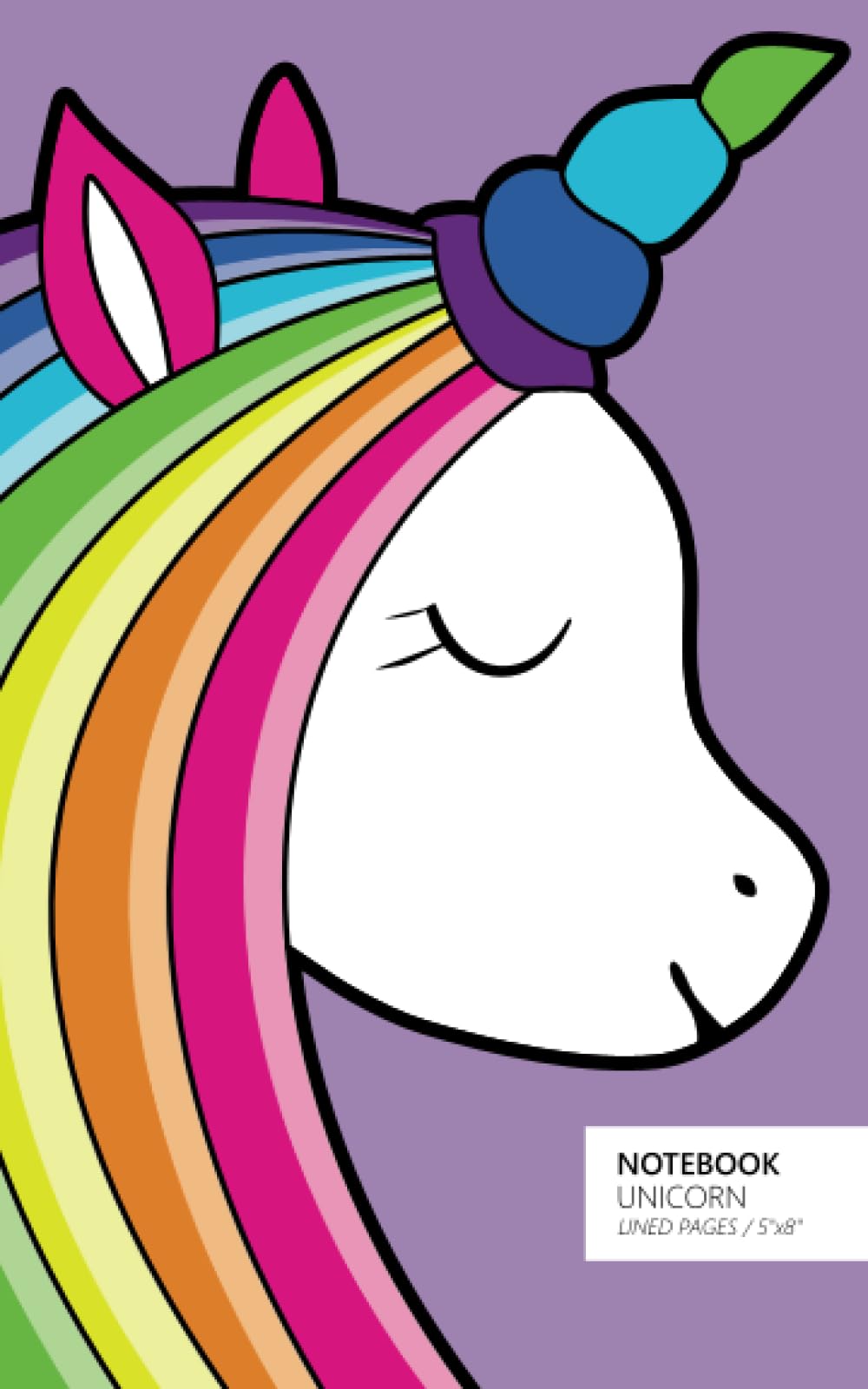 Unicorn Notebook - Ruled Pages - 5x8 - Premium: (Violet Edition) Fun notebook 96 ruled/lined pages (5x8 inches / 12.7x20.3cm / Junior Legal Pad / Nearly A5)