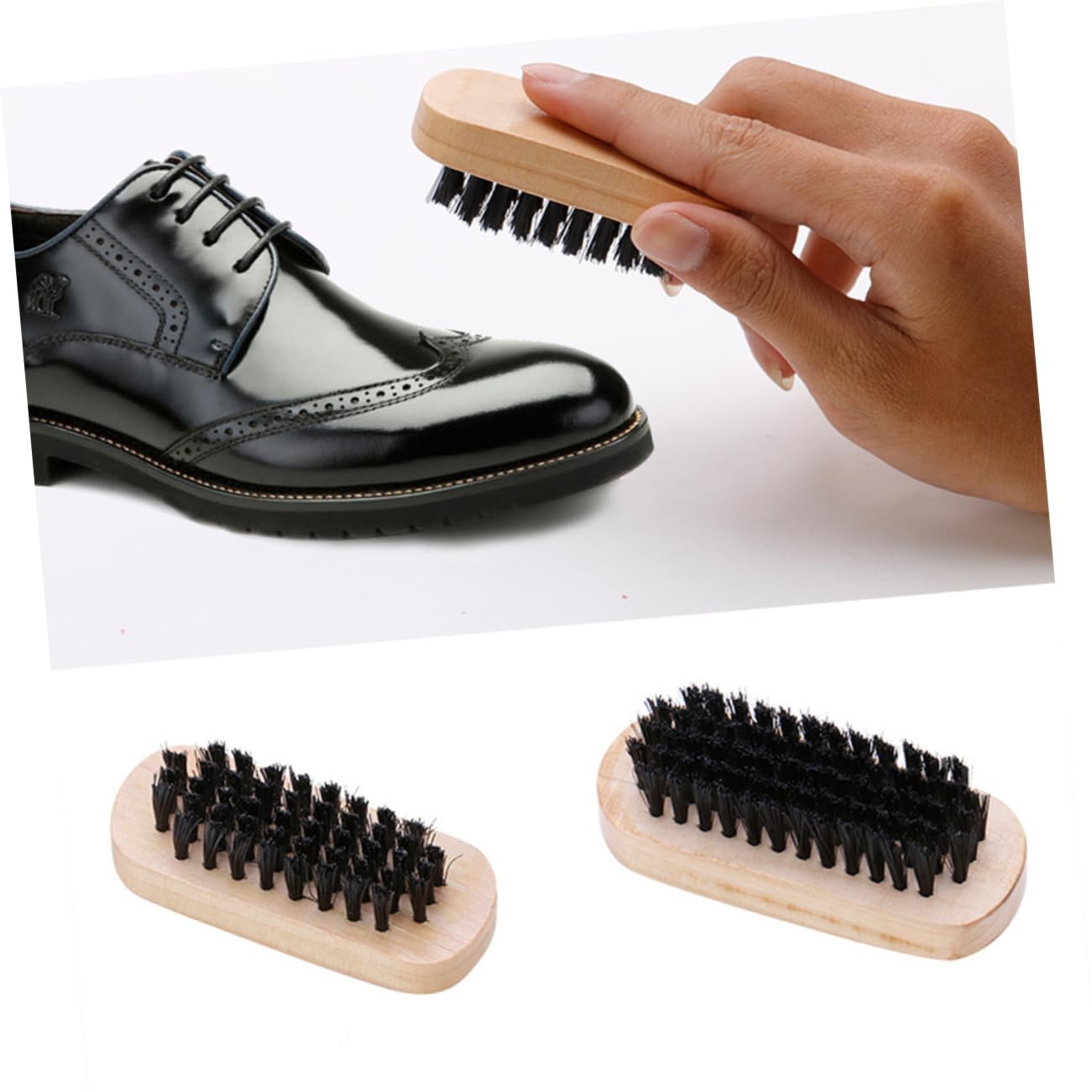 Juego de Betún para Zapatos Portátil de 9 Piezas Cerdas | Marrón, Cepillo de Limpieza Incluido, para Hombre y Mujer, Uso en Zapatos y Botas, Diseño Creativo