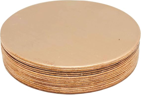 Copperlab 1-5/8 Inch Round Circle Disc Copper - Metal Stamping Blank Engraving Tag - 16 Oz Copper - 15 Blanks