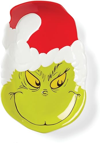 Lenox 894168 Plato de dulces Merry Grinchmas, alojamiento navideño y festivo