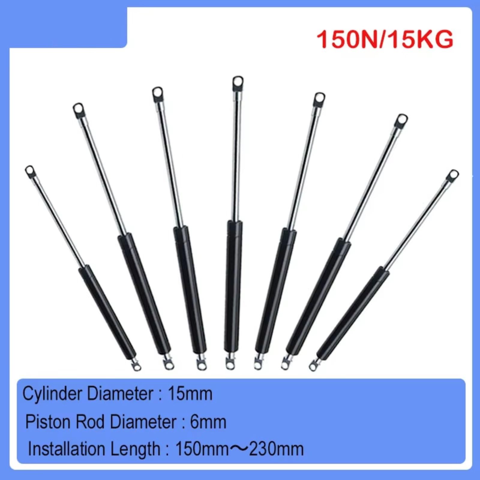 Pistone Molla Gas 1 Pezzo 150Mm-230Mm 15Kg/150N Auto Anteriore Cofano Bagagliaio Posteriore Portellone Ammortizzatore Barra Supporto A Gas Molla Autobus Ammortizzatore Strut(15-6-70-220)