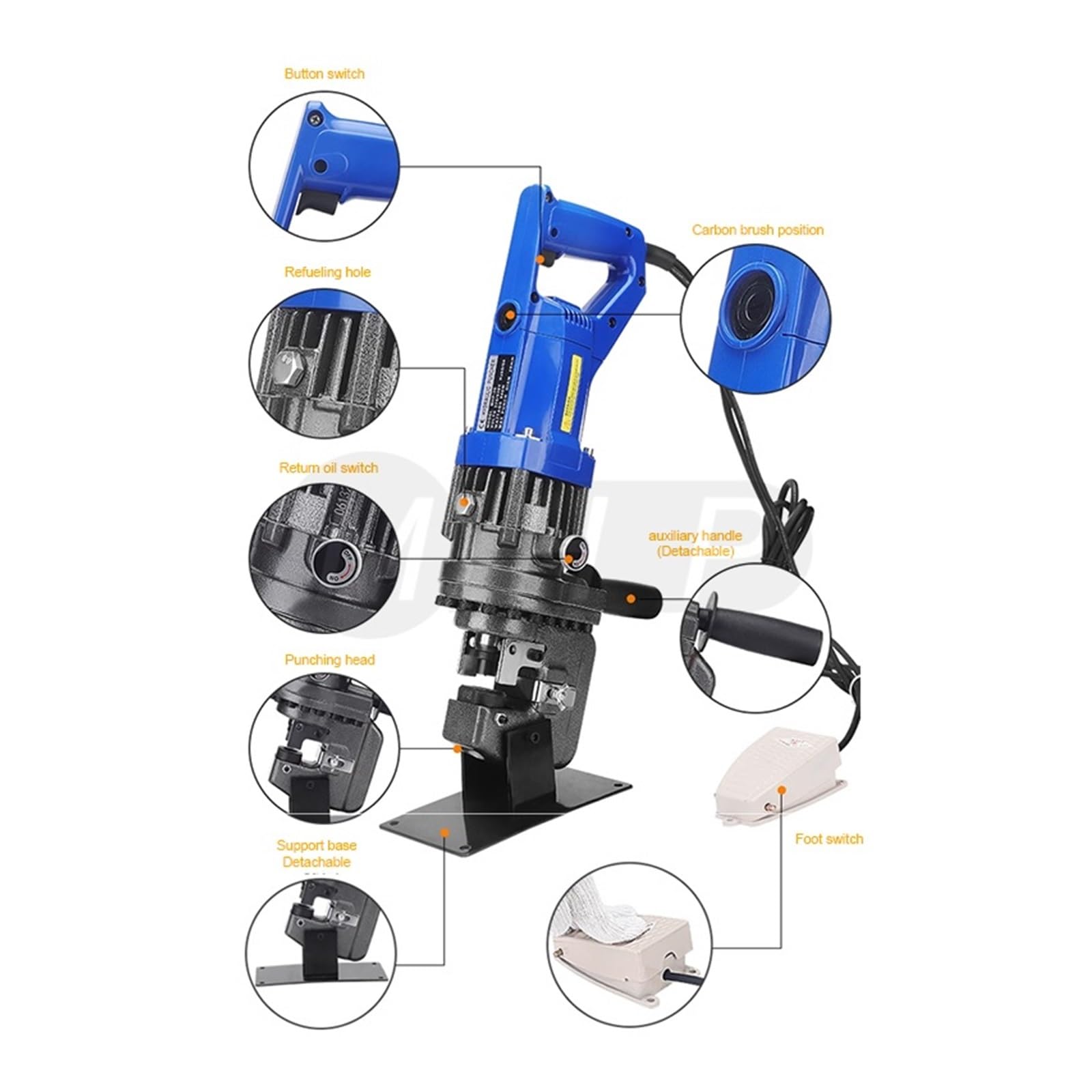 Amazon | 圧着ペンチ、 アップグレード MHP-20 電動ハンディ油圧ホール  