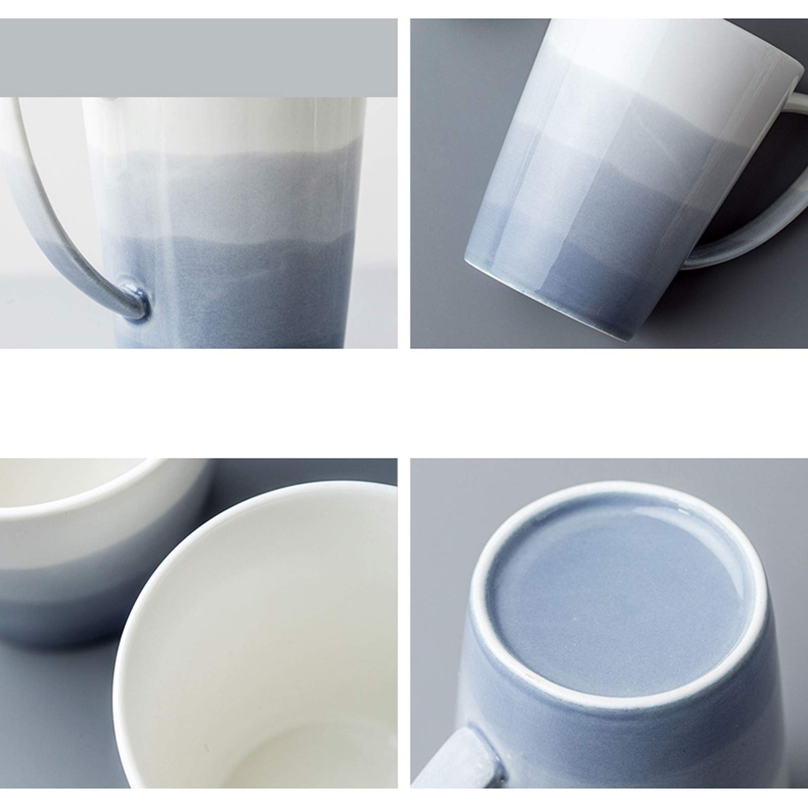 Taza de café, Taza de té, Taza de Color Degradado, Taza de café con Mango en Forma de Taza de Desayuno, Taza de Oficina en casa (A)