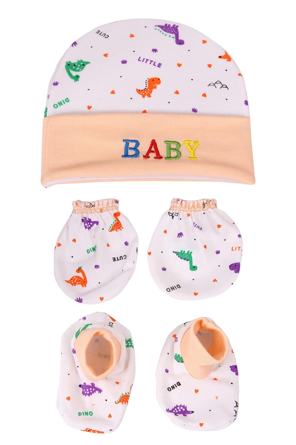 Newborn Baby Cotton Mitten Sets with Cap and Cap Gloves Socks Mitten Bootie Set.-image-41