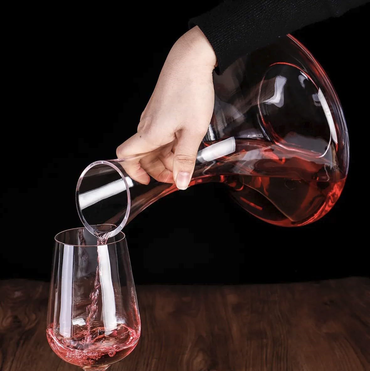 OCEANO Decanter Vino Caraffa per Decantare Areare Vino Rosso Vetro Trasparente Travaso Elegante Moderno Versatore per Serate Feste Idea Regalo Papà (Decanter, 1.78)