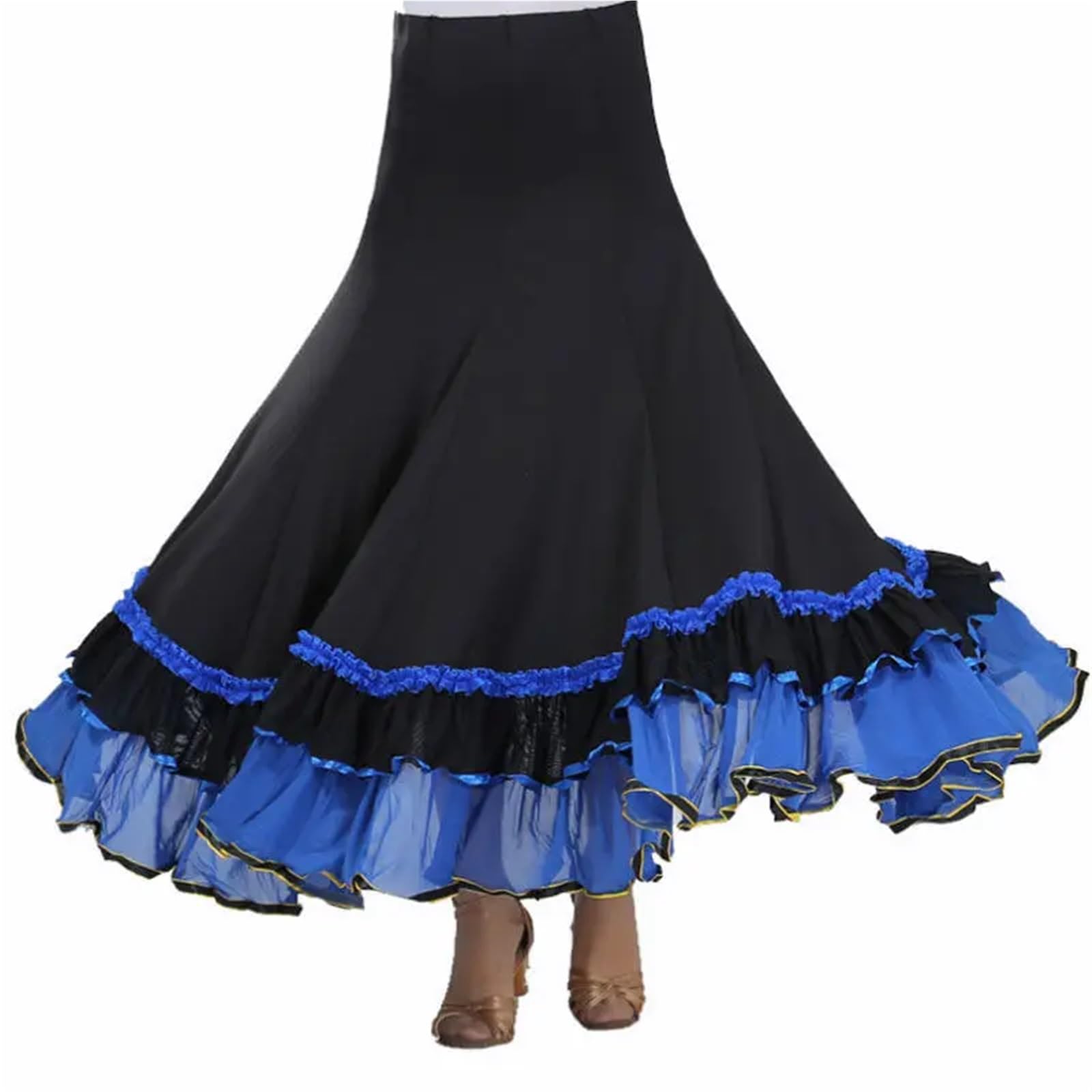 Traje de Baile clásico, Traje Gitano, Vestido Flamenco for Mujer, Faldas con Vuelo, salón, espectáculo Danza del Vientre