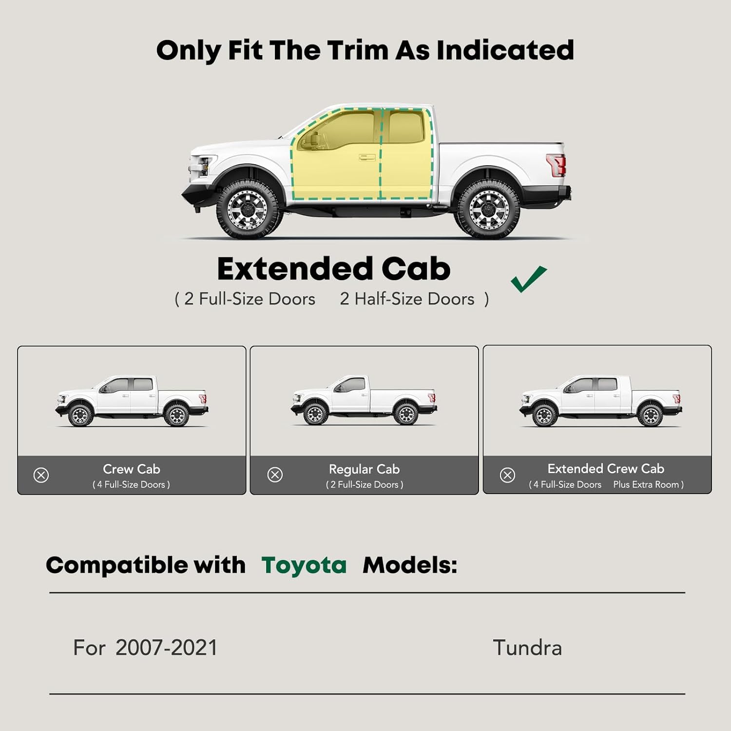 YHTAUTO 5 Inch Running Boards Side Steps Fit Toyota Tundra 2007-2021, Extended Cab, Oval Straight Carbon Steel Black Powder, Truck Cab Side Step Rails Off-Road Exterior Accessories, Set of 2