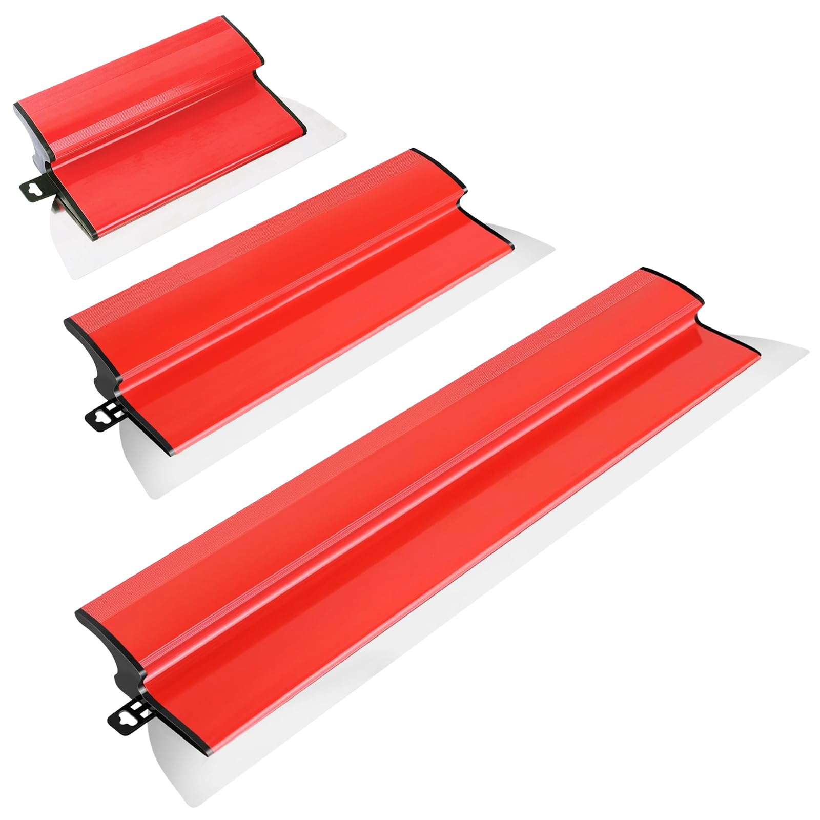 Ensemble Spatules Enduit Acier Inoxydable de 0,5 mm (80 cm), 0,3 mm (40 cm / 25 cm), Lisseuse Enduit Outil de Spatule Avec Manche Ergonomique en Z pour La Décoration Murale et la Construction, Robuste