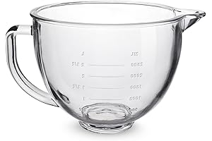 FIRJOY Glass Mixing Bowl 5QT for KitchenAid Tilt-Head Stand Mixers