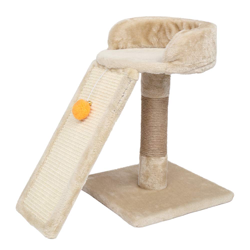MWell 13"/17" Cat Scratching Post for Kittens, Kitty Cat Claw Scratcher with Interactive Hanging Ball, Cat Tree Scratching Post for Indoor Small Cat, Cat Tower with Scratching Post Toy