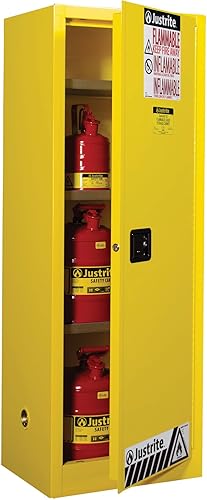 Sure-grip EX Slimline clóset de seguridad inflamables, Cap. 22litros, 3estantes, 3.3footC puerta, Amarillo, 1