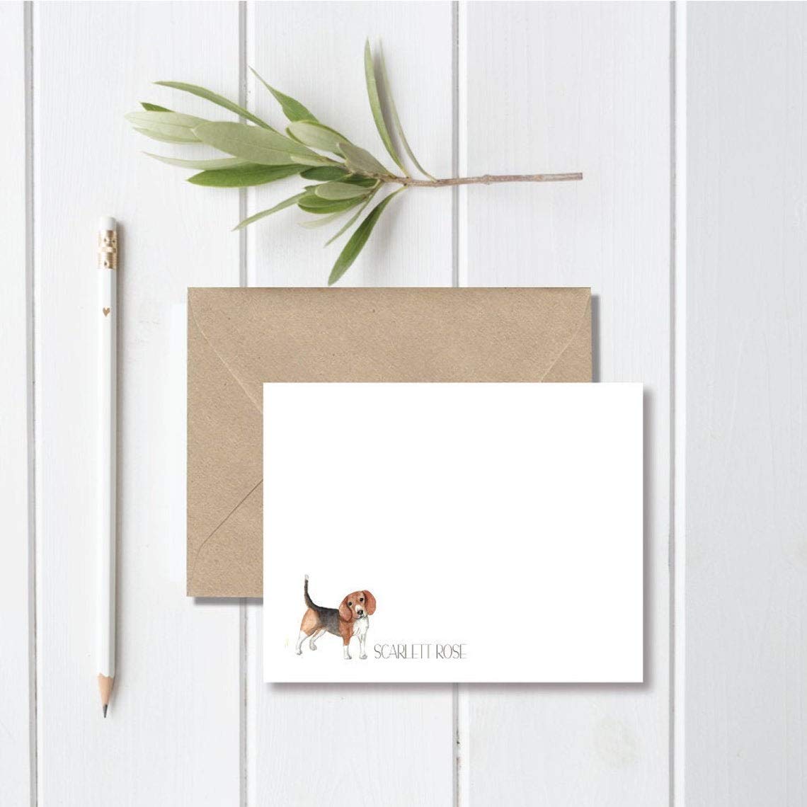 Beagle Gift Personalized Stationery Set