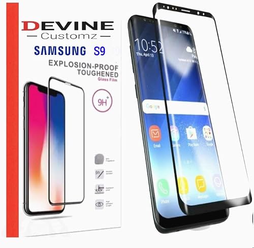 DevineCustomz Pellicola proteggi schermo vetro temperato per Samsung Galaxy curvo 3D con matrice punti nero DevineCustomz Pellicola proteggi schermo vetro temperato per Samsung Galaxy curvo 3D con matrice punti nero