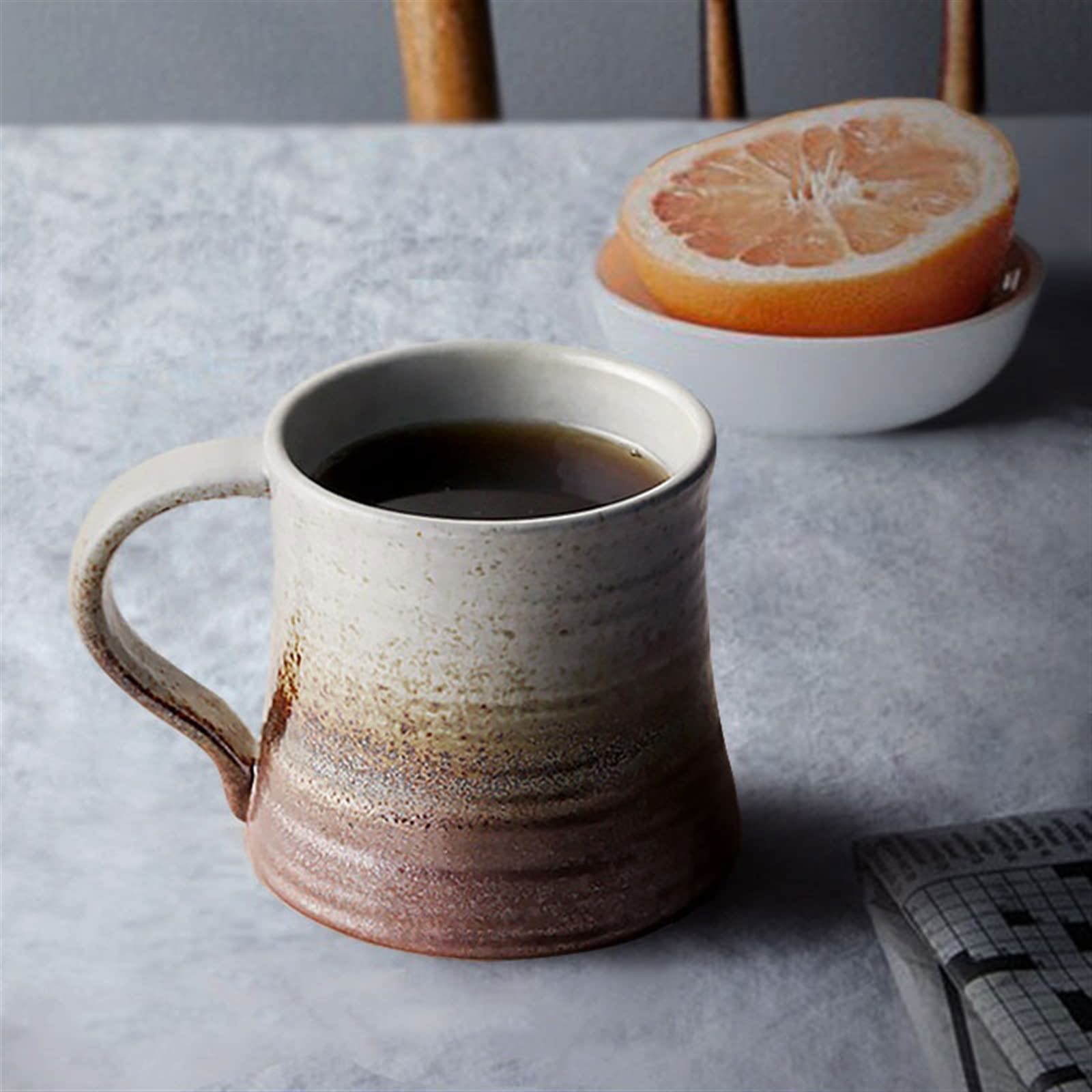 Tasse Becher Keramikbecher, Retro Einfache Haushaltskaffeetasse Teetasse Ofentechnologie Trinkbecher Kaffeetassen (Color : B)