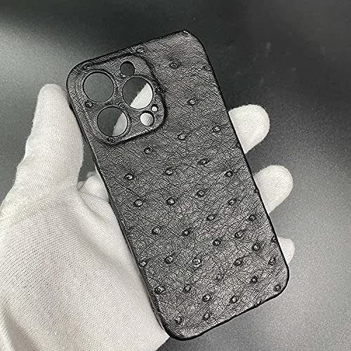 Coque iPhone 13 Pro Max cuir d'autruche gris resolvant les problemes de rayures - 3