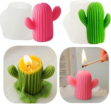 GaRallato Cactus Candle Silicone Succulent Mold - Cute Casting Mold for Fondant, Succulent, Cactus, Flower, Resin