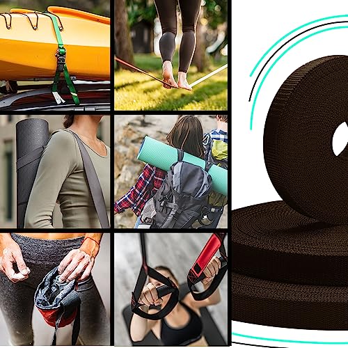 Image of TECEUM 3 /4 inch & 5 /8 inch & 1 inch & 1.5 inch & 2 inch Webbing - 10 25 50 Yards - 40+ Colors - Heavy Duty 1 Inch 1.5 Inch 2 Inch Backpack Straps - Webbing for Outdoors Indoors Crafting DIY