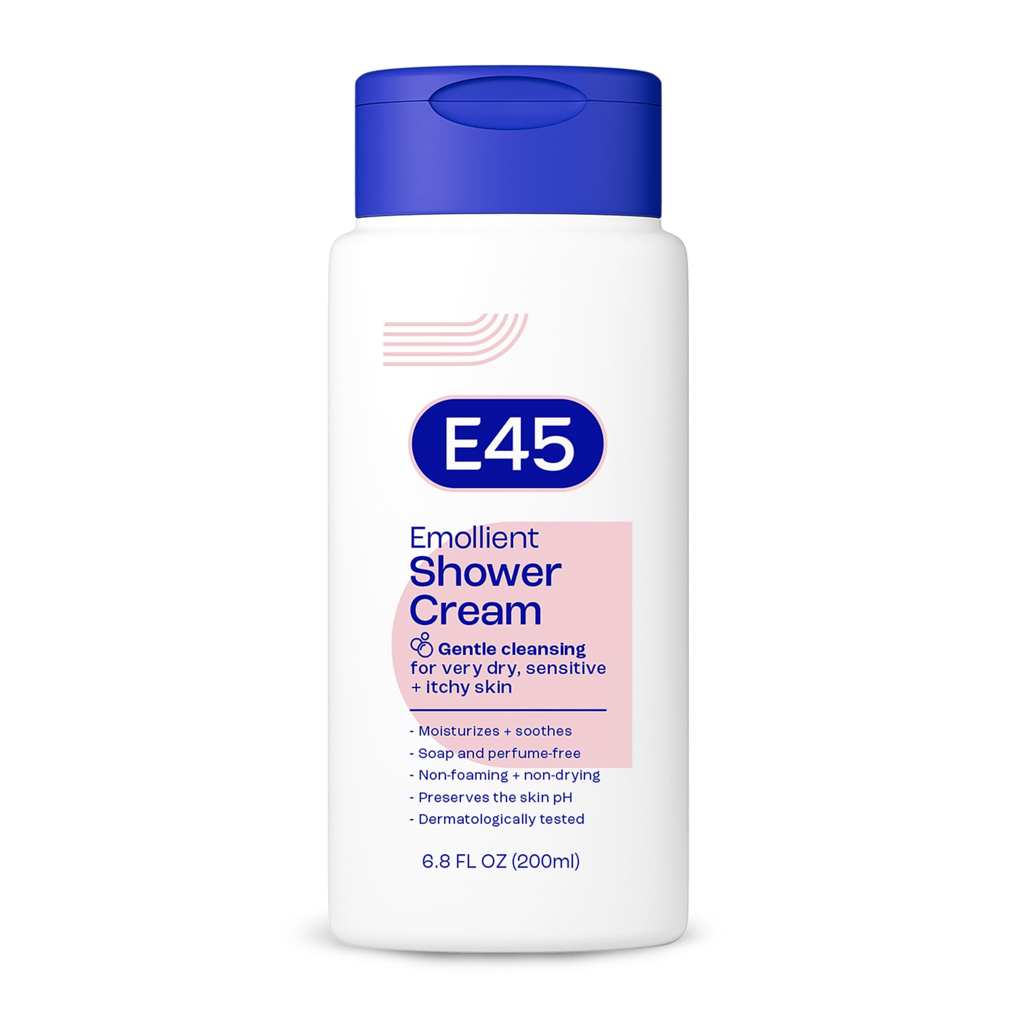 Emollient Shower Cream for Very Dry, Sensitive and Itchy Skin, Cleanses, Moisturizes, and Soothes Skin, No Parabens or Sulfates, Fragrance-Free, Dermatologically Tested, 6.8 fl oz (200ml)