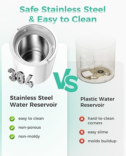 Miniatura 2 de Humidificadores de niebla cálida y saludable para dormitorio, humidificador de acero inoxidable de 100 onzas, fácil de limpiar, humidificador de