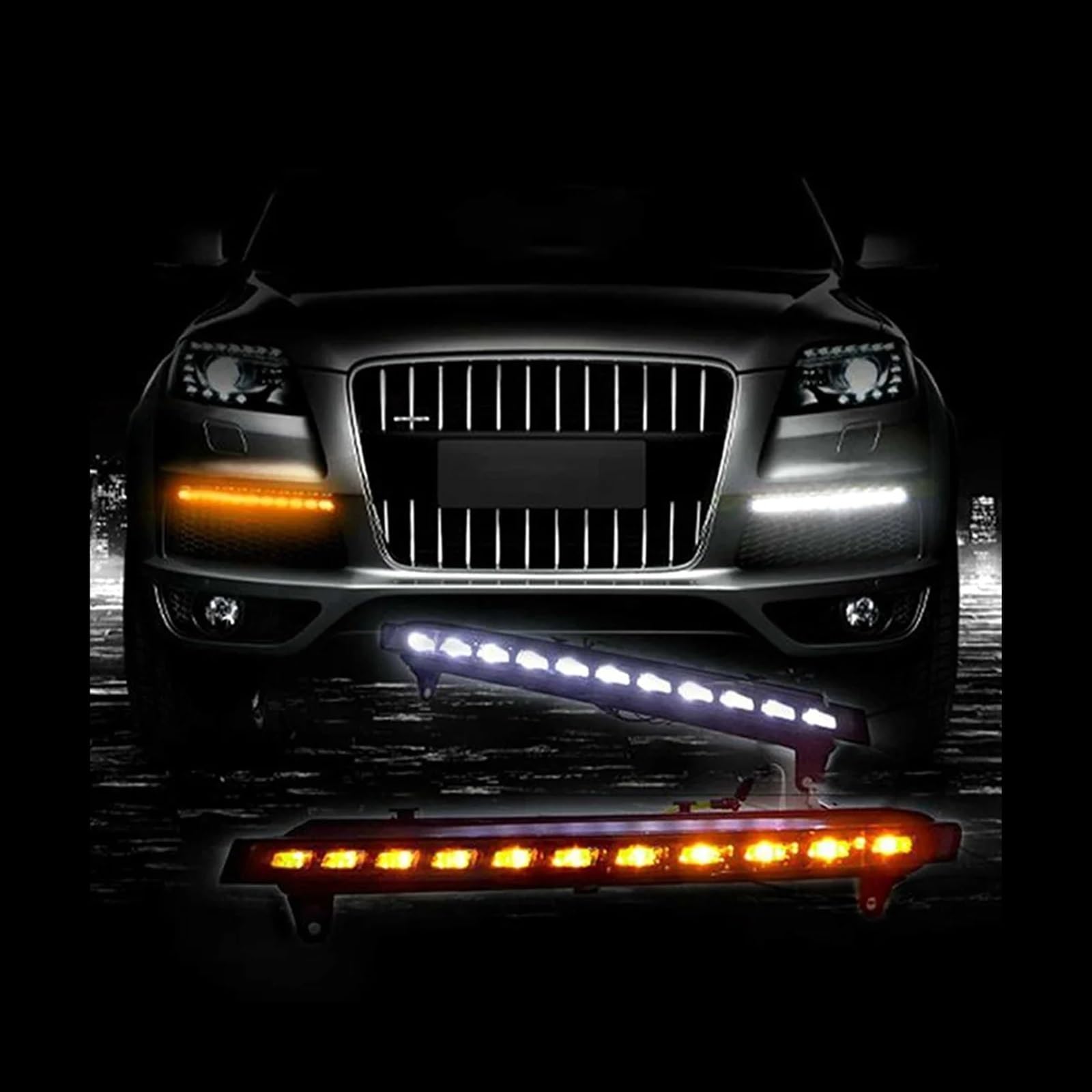 Luz Indicadora Giro para para Q7 2005 2006 2007 2008 2009 Luces Diurnas LED DRL Circulación Diurna Luces Señal De Giro Accesorios para Automóvil Señal Giro Coche