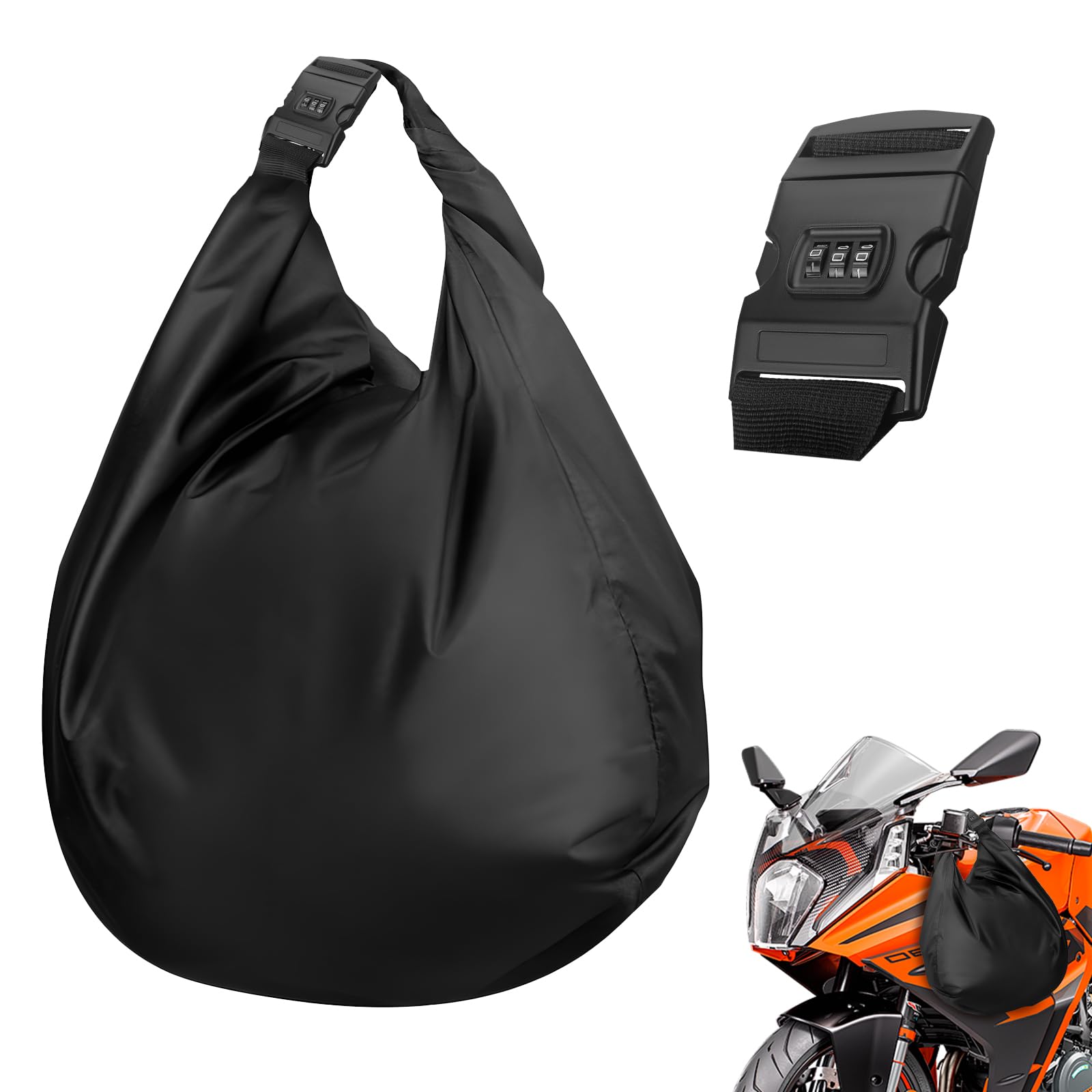 Motorrad Helmtasche mit Kombinationsschloss, 30L Große Wasserdicht Fahrradhelm Helmbeutel für Motorradhelm Skihelme Fahrradhelme Reithelme Basketball Fitness, Abschließbar Helmsack