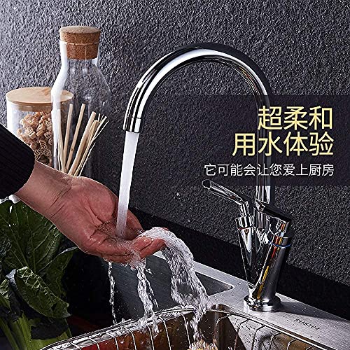 Mitigeur d'évier de cuisine à bec pivotant robinet monobloc chromé