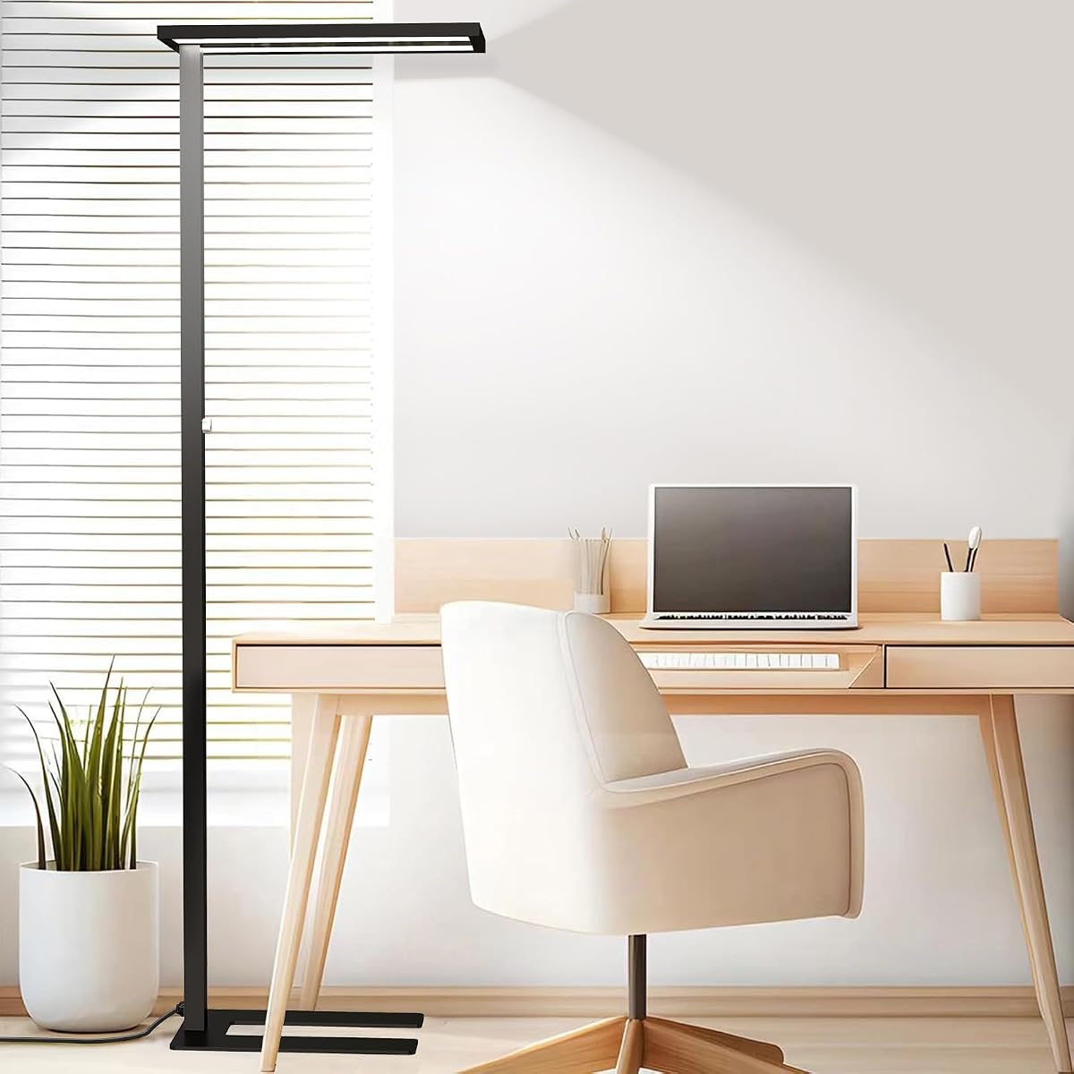 STERREN Eye-Care LED Floor Lamp, 76" Tall, 100W, 10500LM Bright, Black