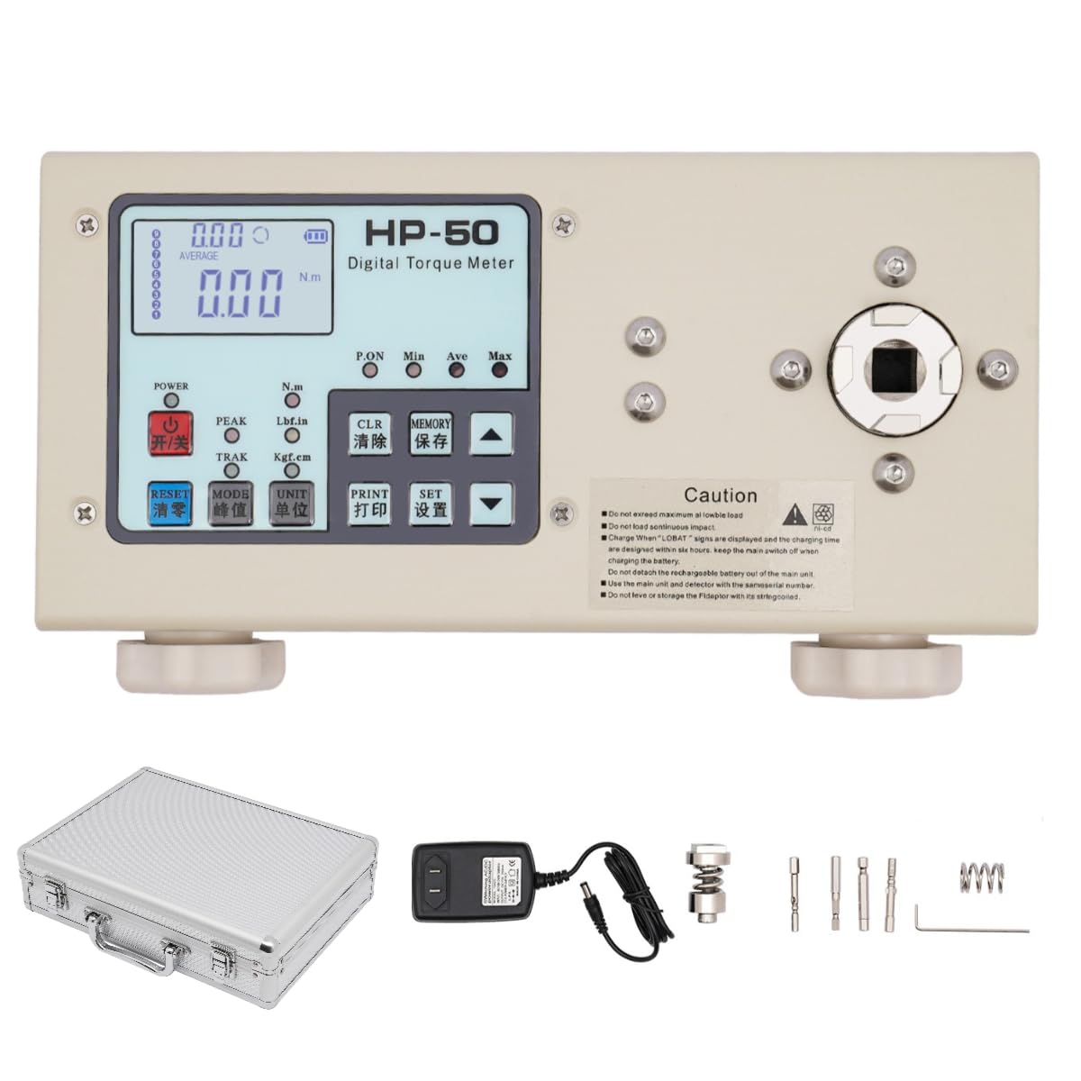 HaroldDol Digital Torque Meter HP-50 Torque Wrench Set Wrench Torque Tester with Peak/Track Mode Torque Gauge Portable Torsion Meter Screw Driver 0.04-5N.m