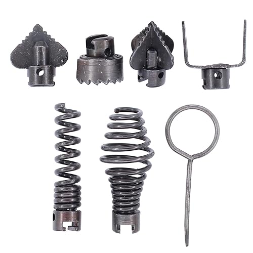 Drain Cleaner Combination Cutter Heads Set,7PCS Drain Snake Drill Attachment