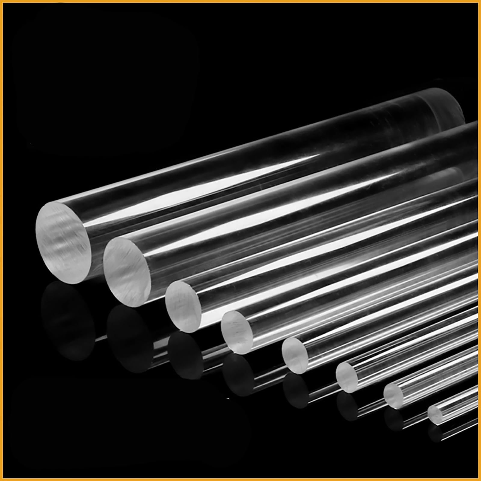 Barre tonde acriliche, Bastoncini in Acrilico Trasparente, Lunghezza 50 cm, Diametro 6-35 mm, Confezione da 2 for Decorazioni Fai da Te.(25mm)